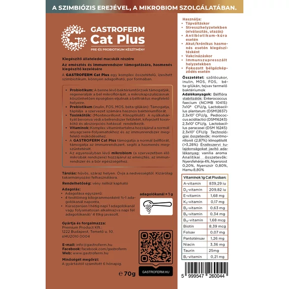 Gastroferm Cat Plus – Probiotikum  macskáknak