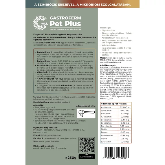 Gastroferm Pet Plus – Nagytestű kutyáknak